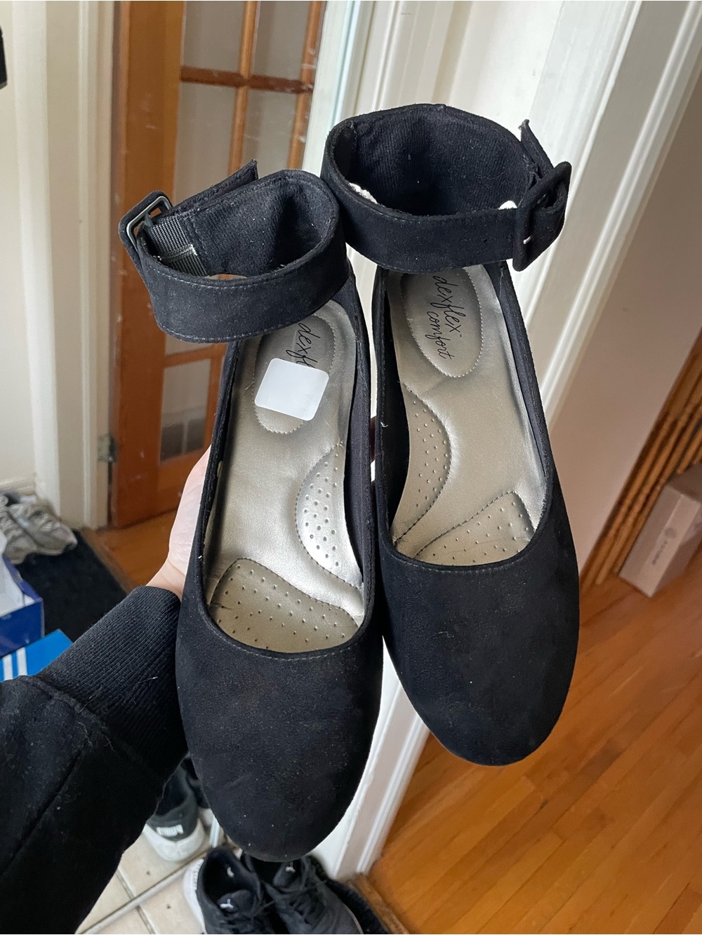 Black Ankle-Strap Women’s Flats